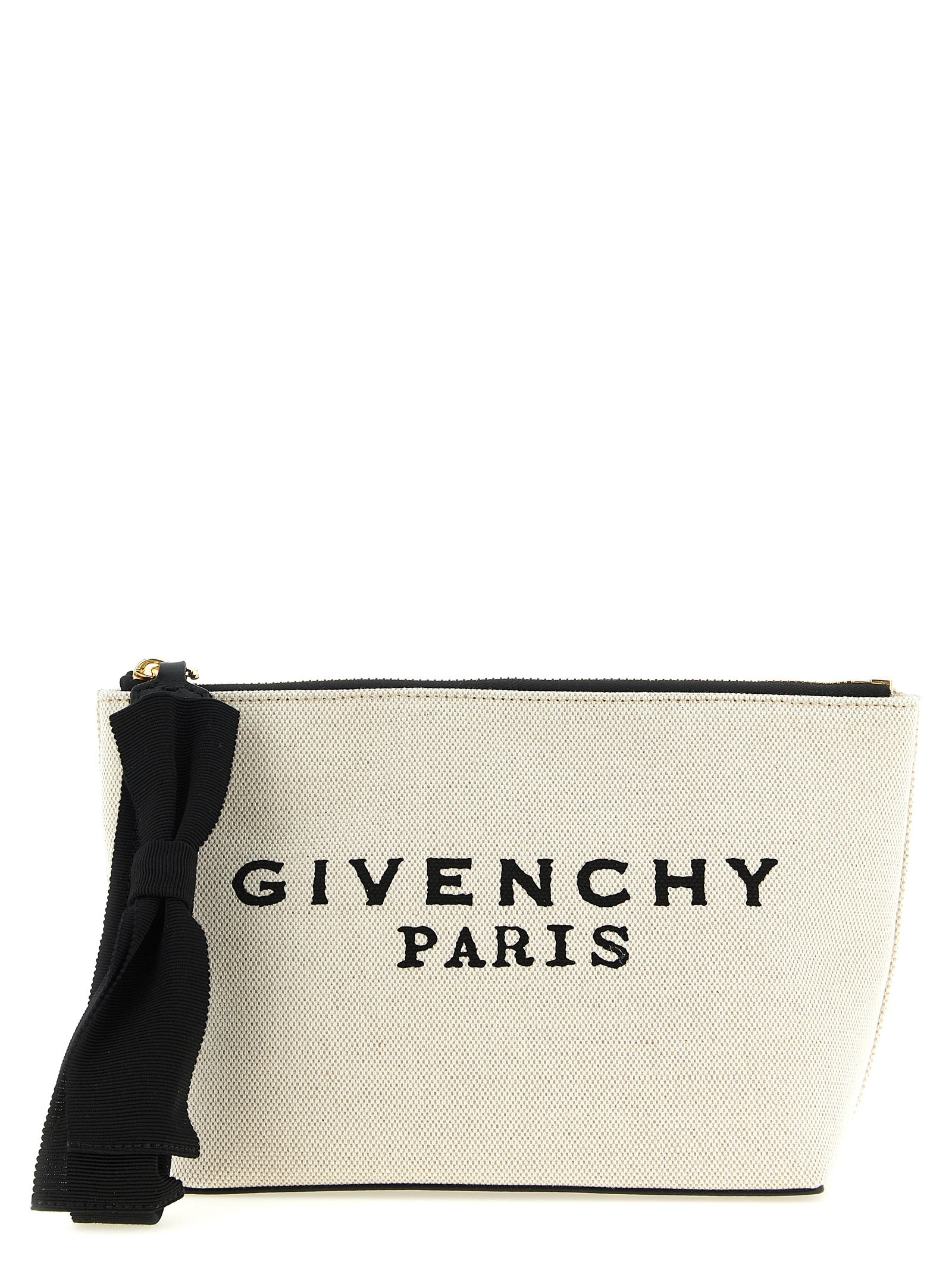 Beige Cotton Clutch Bag
