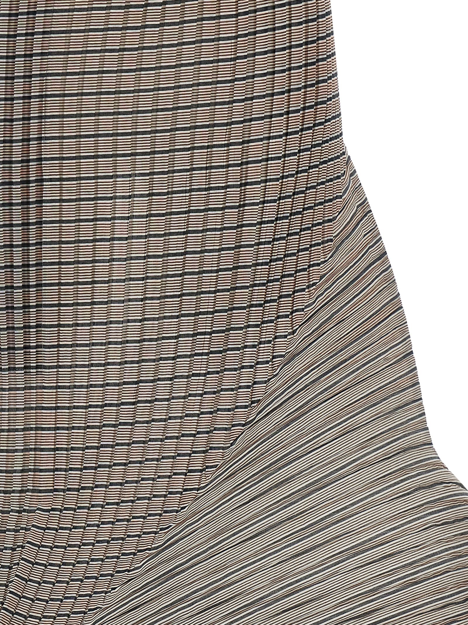 Brown Polyester Mini Skirt