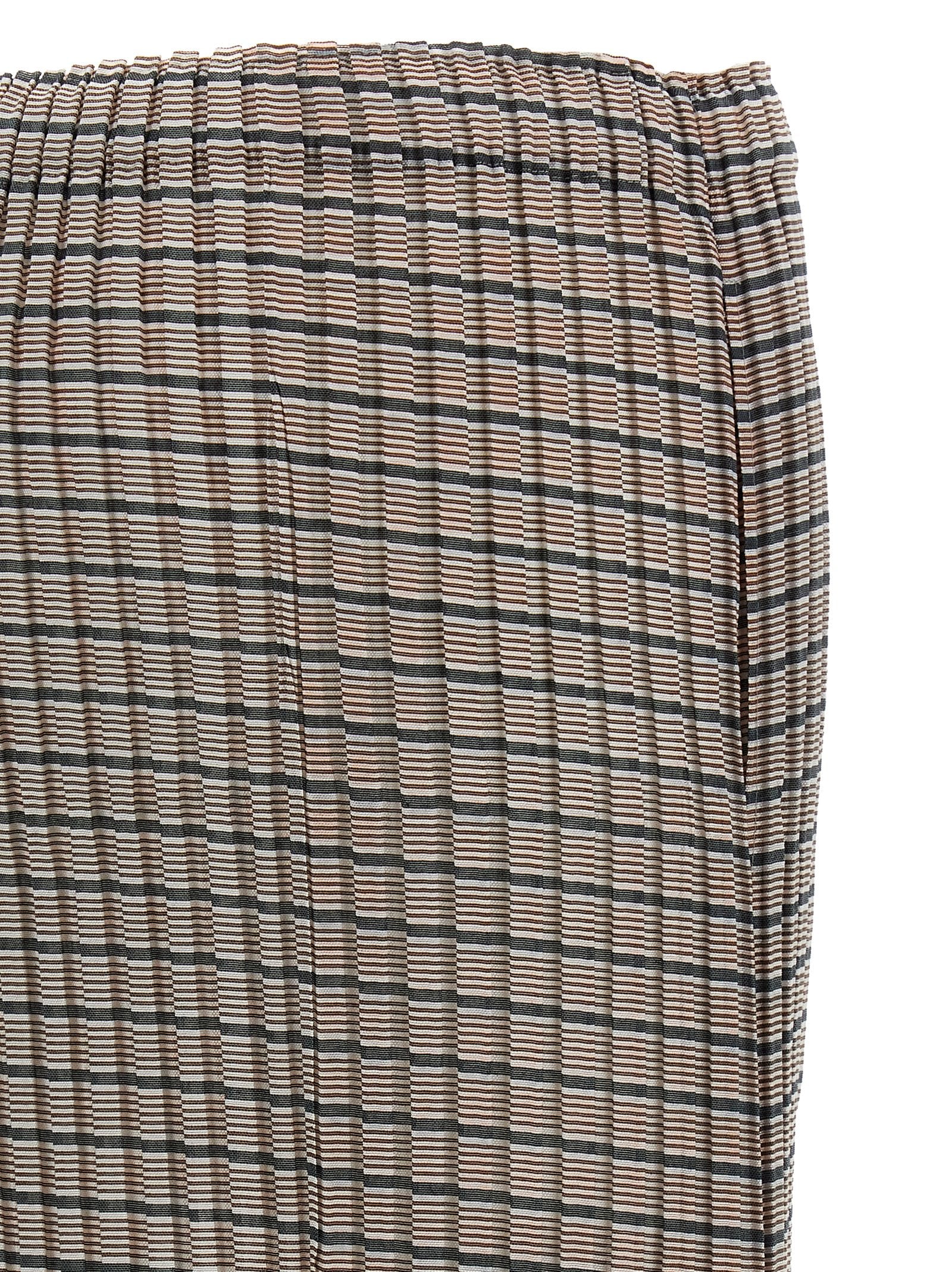 Brown Polyester Mini Skirt