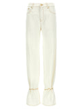 White Cotton Straight-Leg Jeans