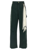 Bicolor Cotton Casual Pants
