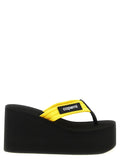 Bicolor Viscose Wedge Sandals