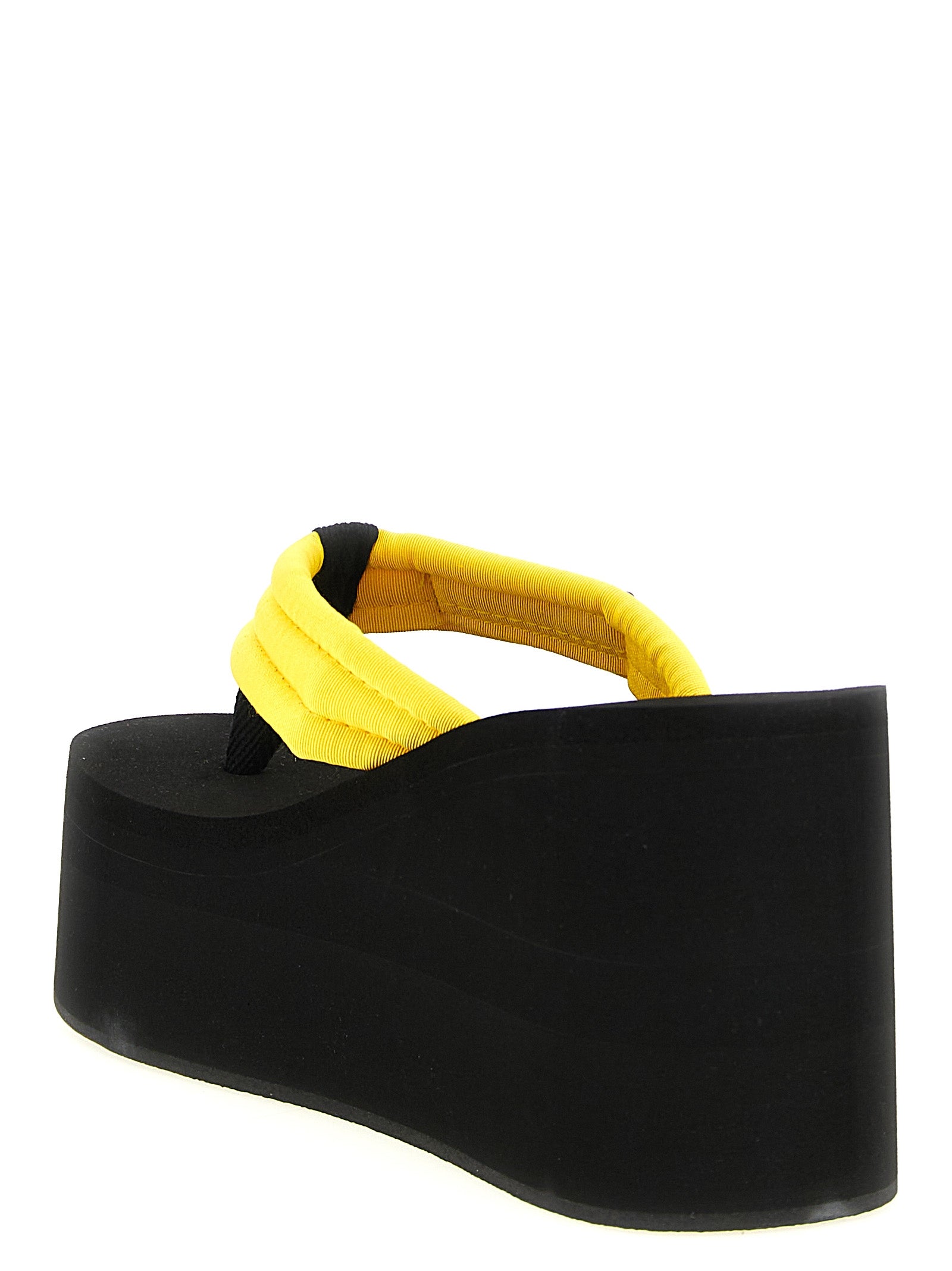 Bicolor Viscose Wedge Sandals