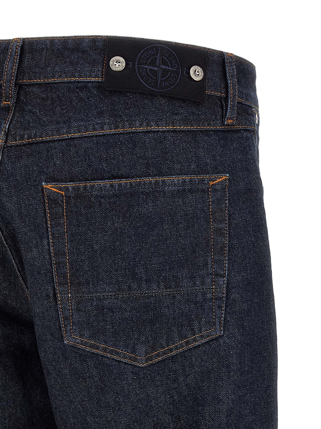 Blue Cotton Straight-Leg Jeans