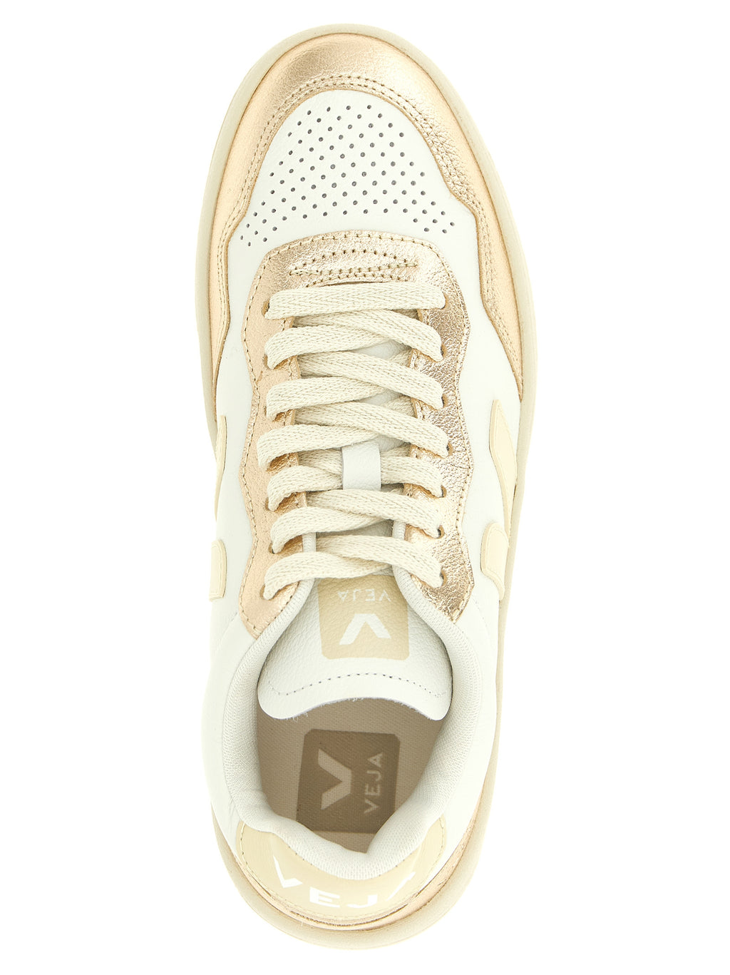 Gold Genuine Leather Low Top Sneakers