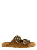 Brown Leather Slides