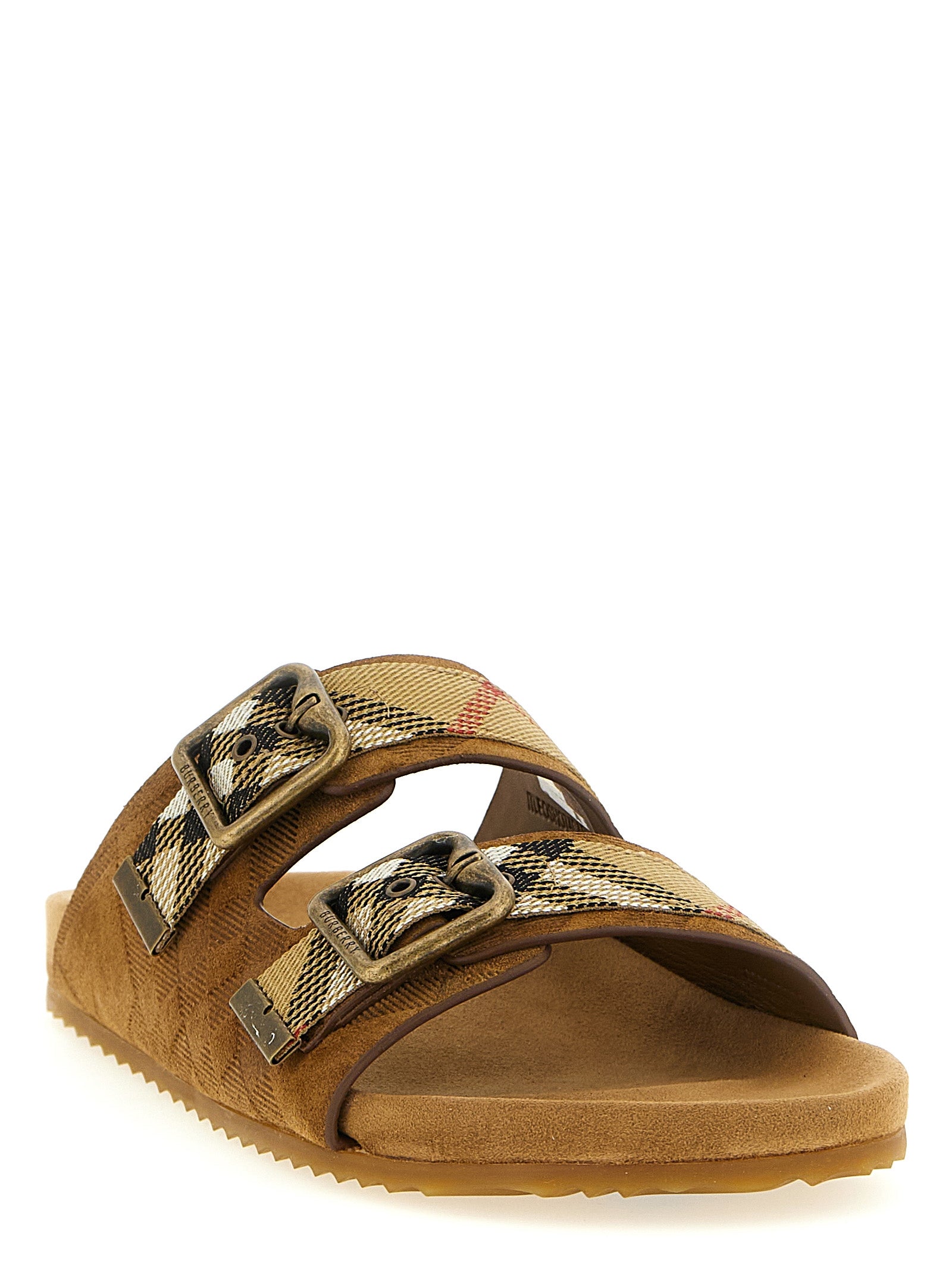Brown Leather Slides