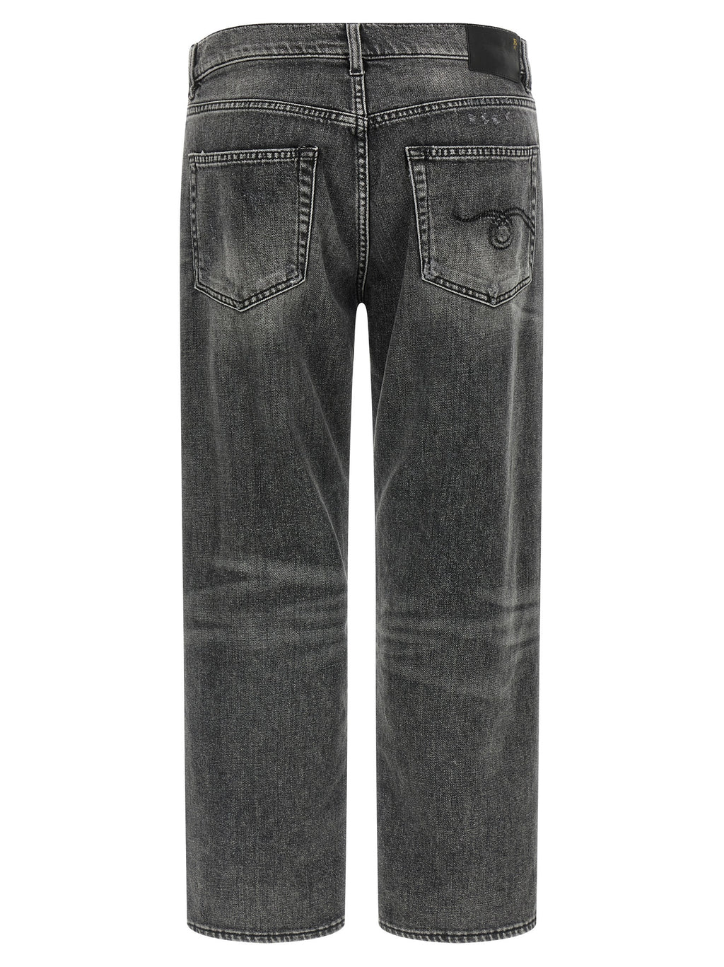 Gray Cotton Boyfriend Jeans