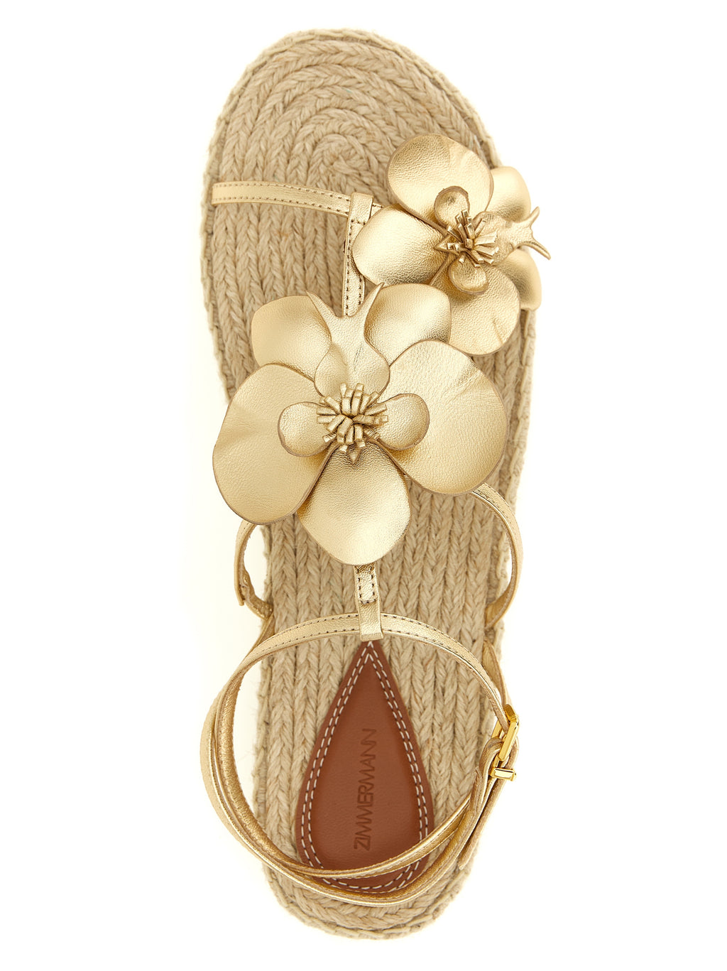 Gold Leather Flat Sandals