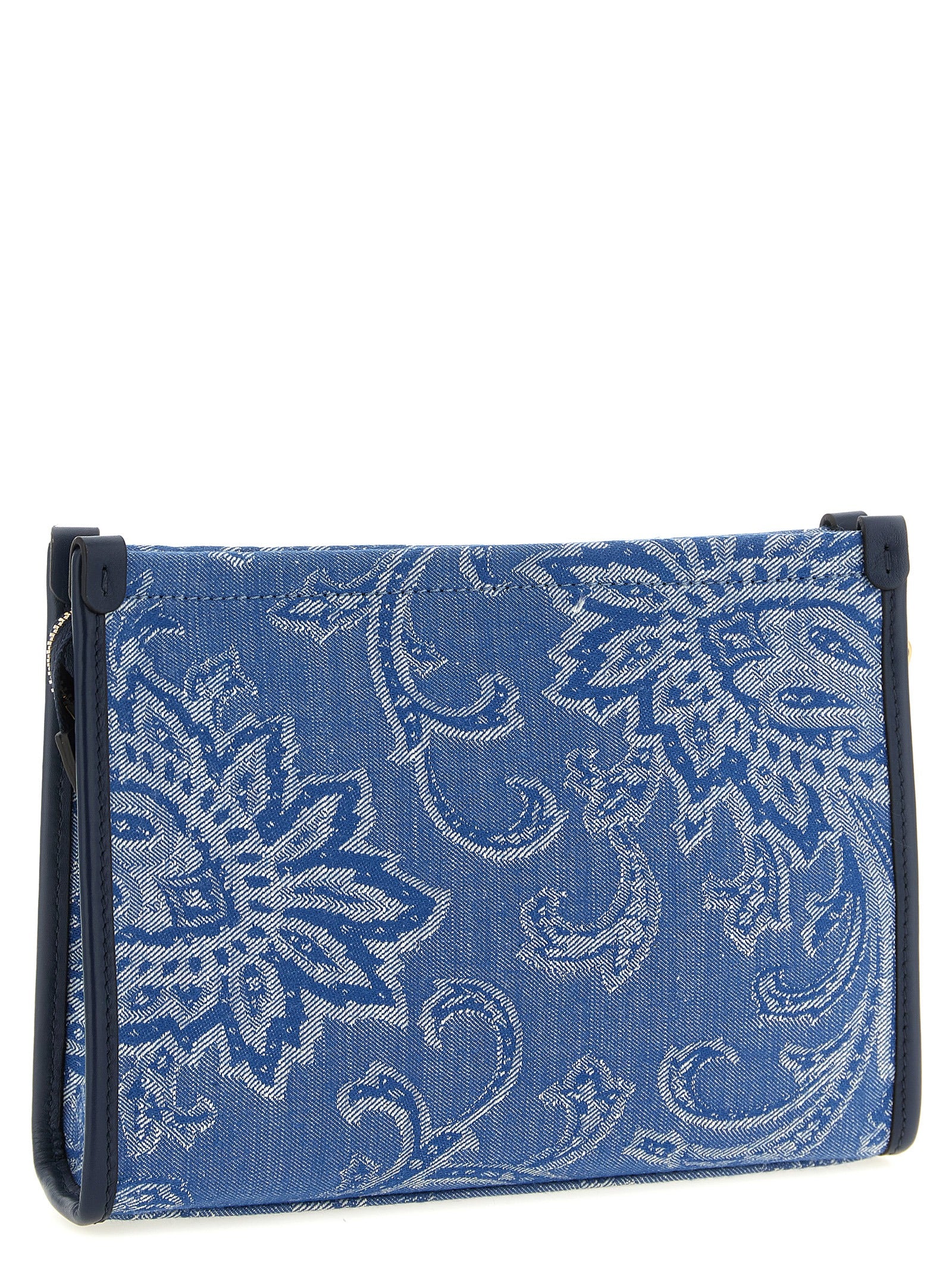 Blue Cotton Clutch Bag