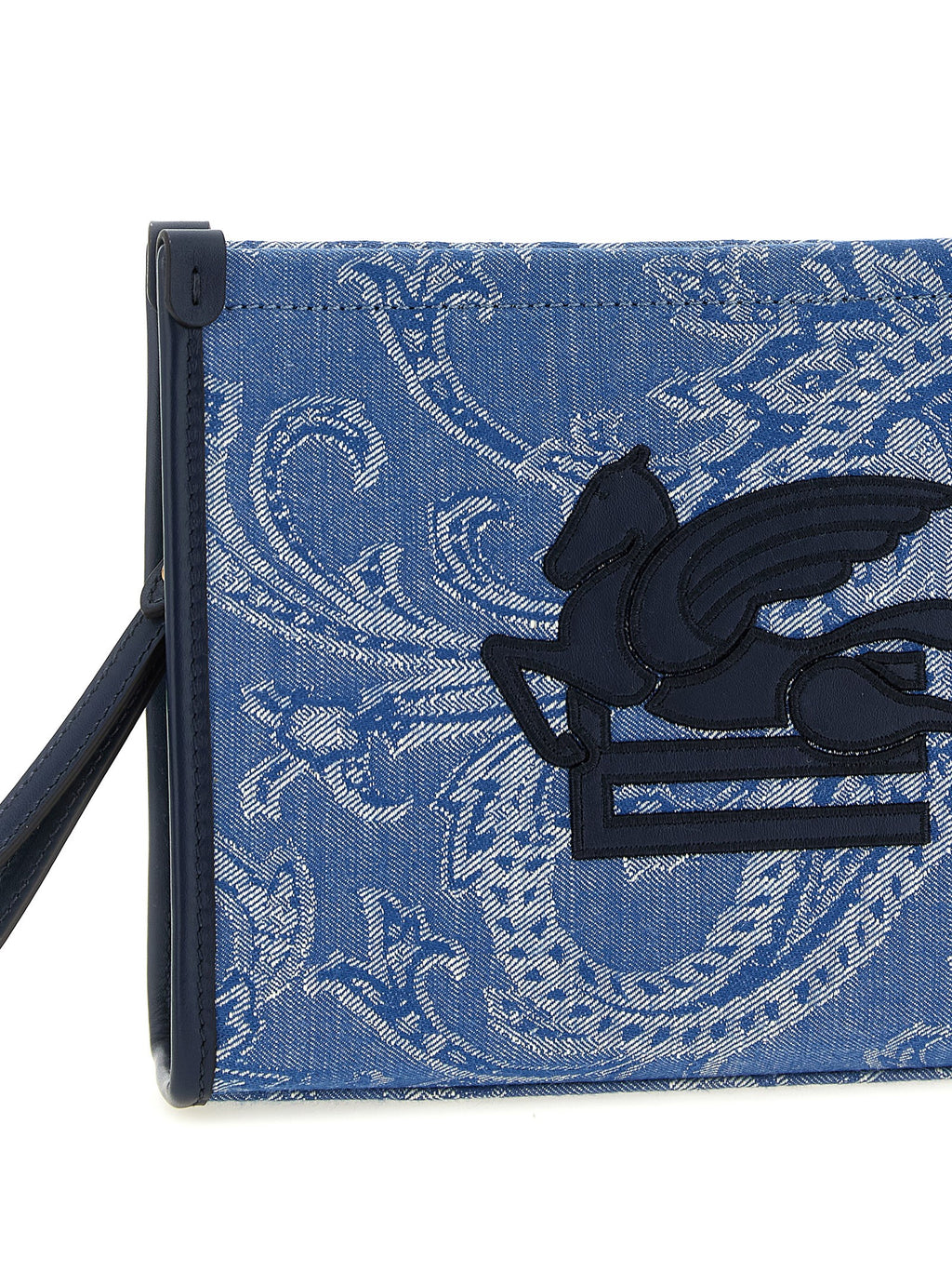 Blue Cotton Clutch Bag