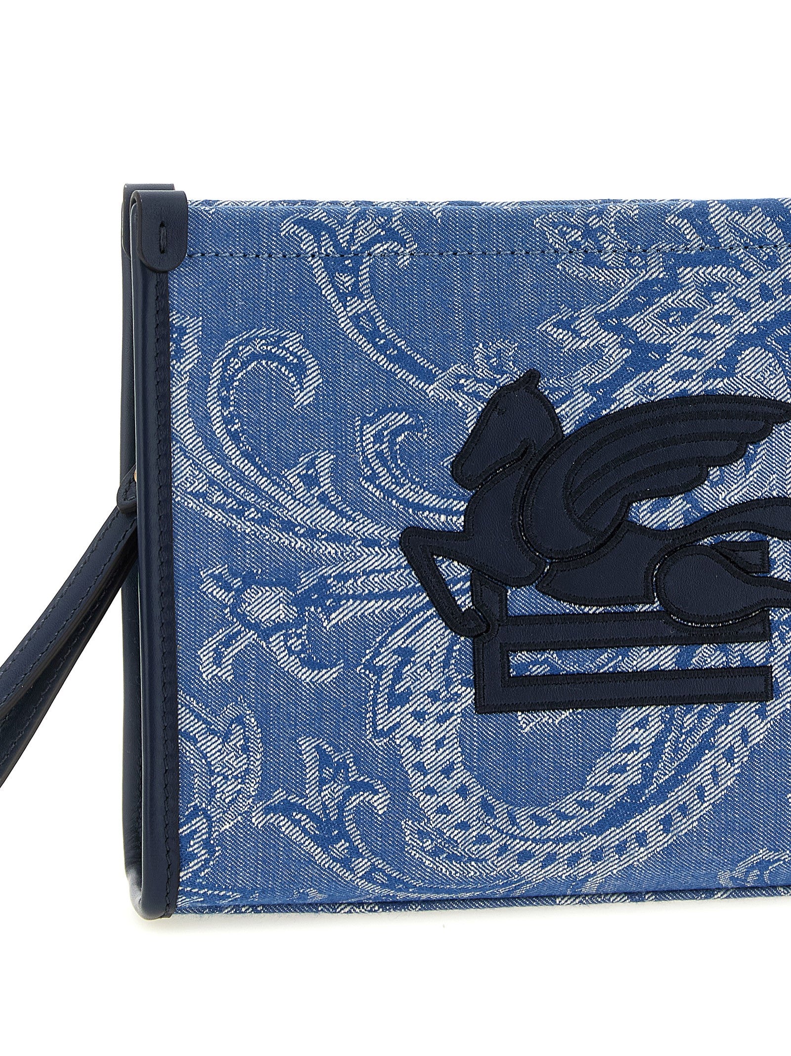 Blue Cotton Clutch Bag