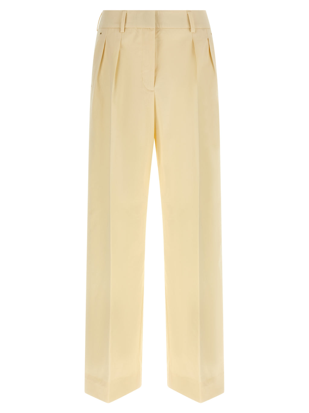 Beige Cotton Dress Pants