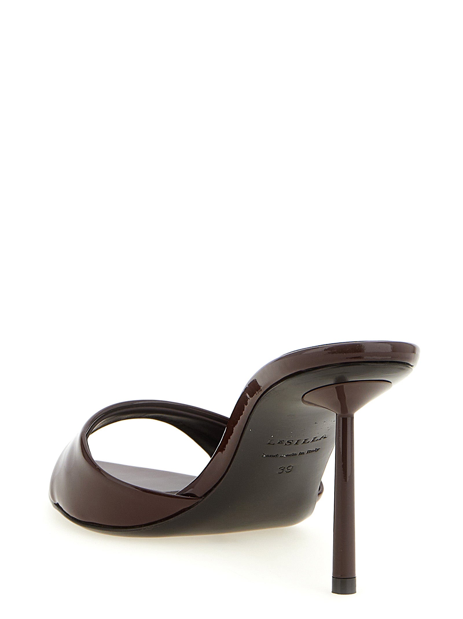 Brown Calfskin Stiletto Heel Sandals