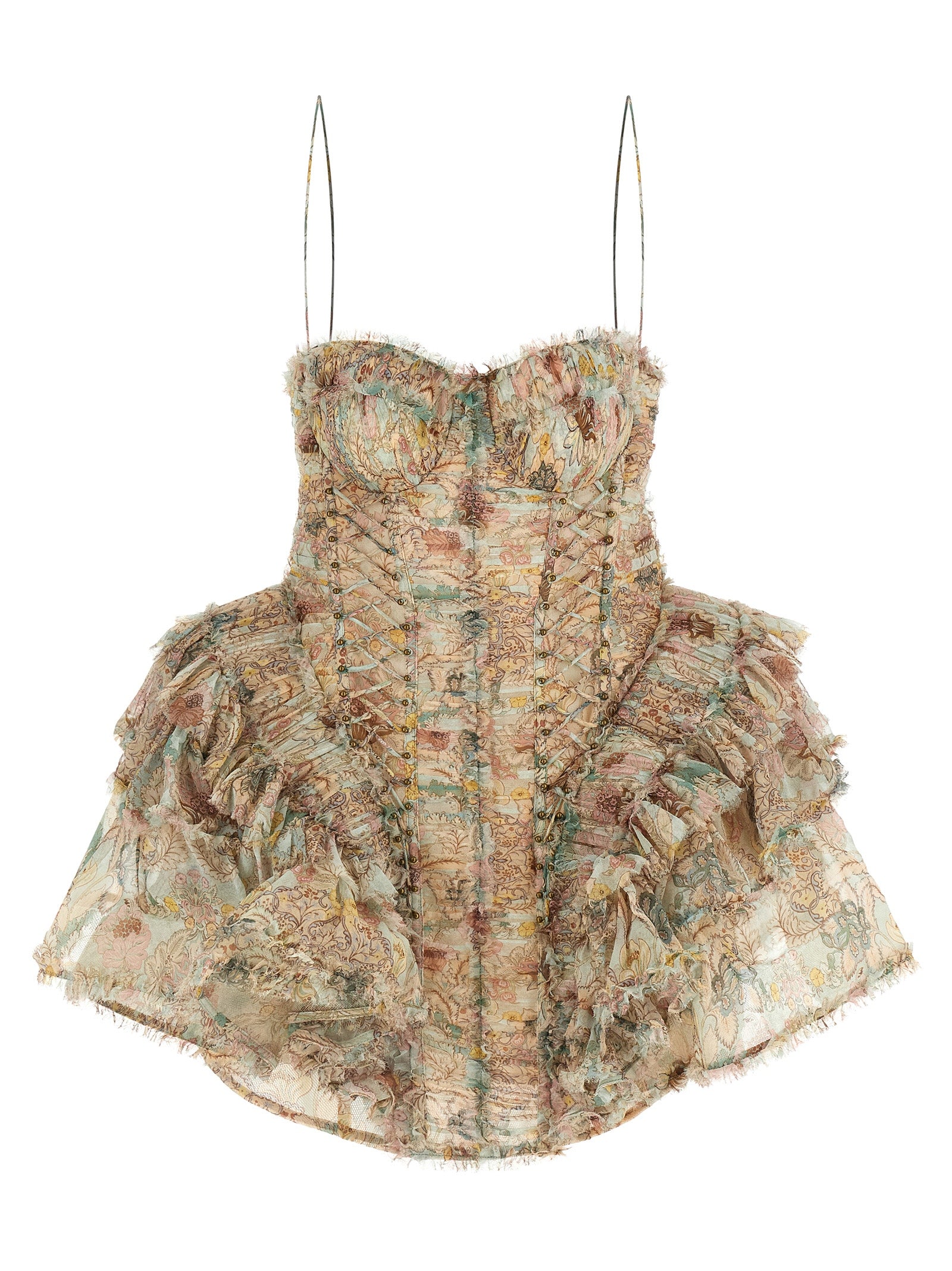 Multicolor Silk Short Dress