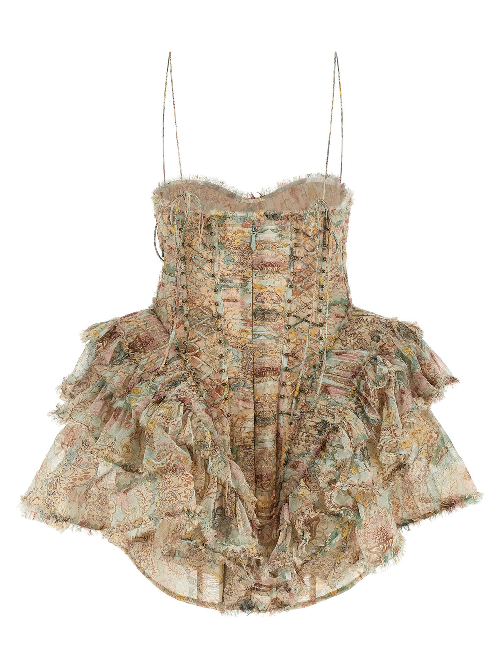 Multicolor Silk Short Dress