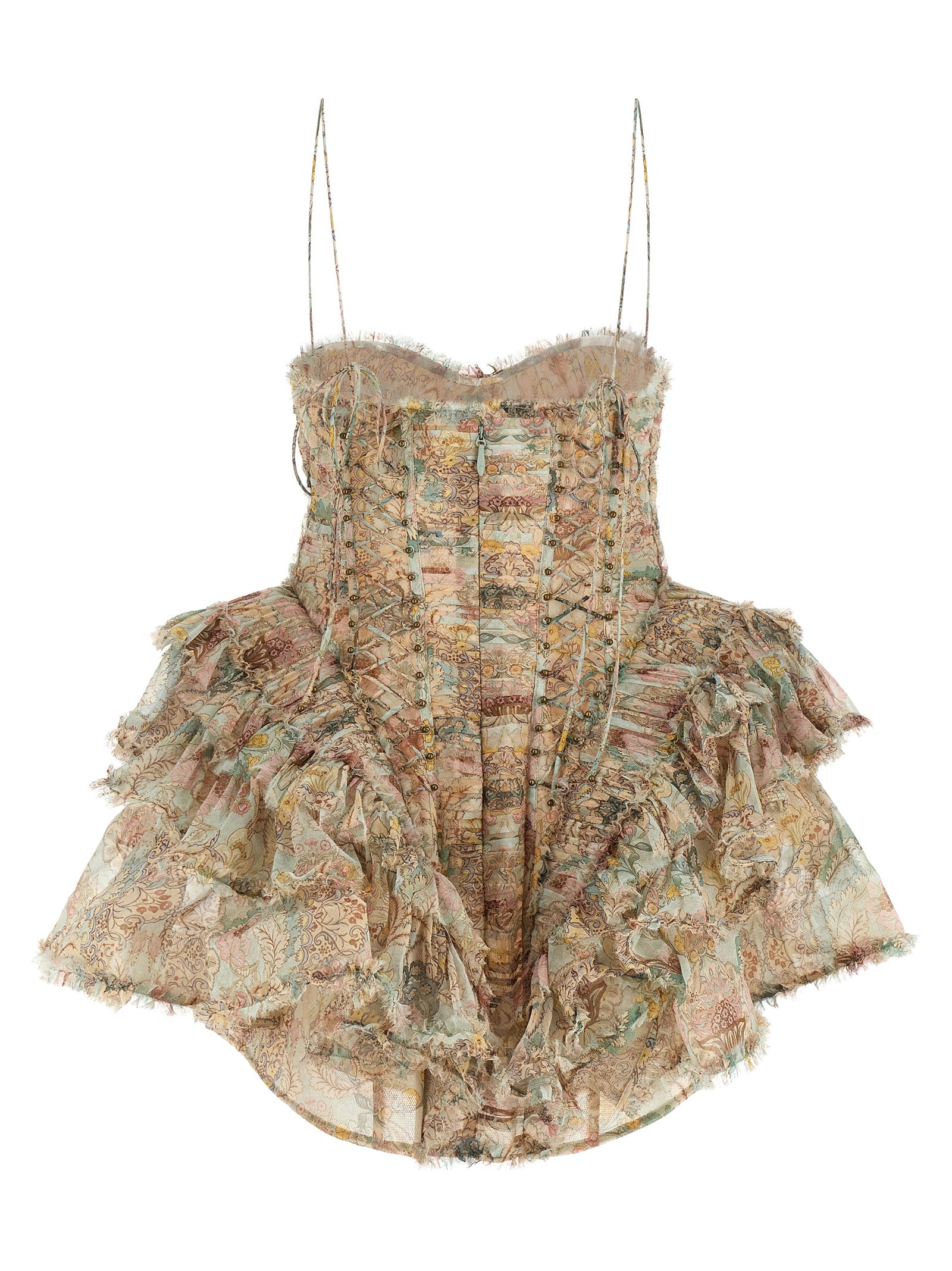 Multicolor Silk Short Dress