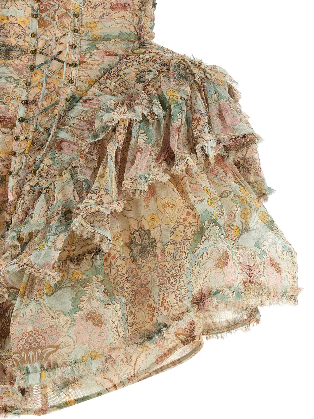 Multicolor Silk Short Dress