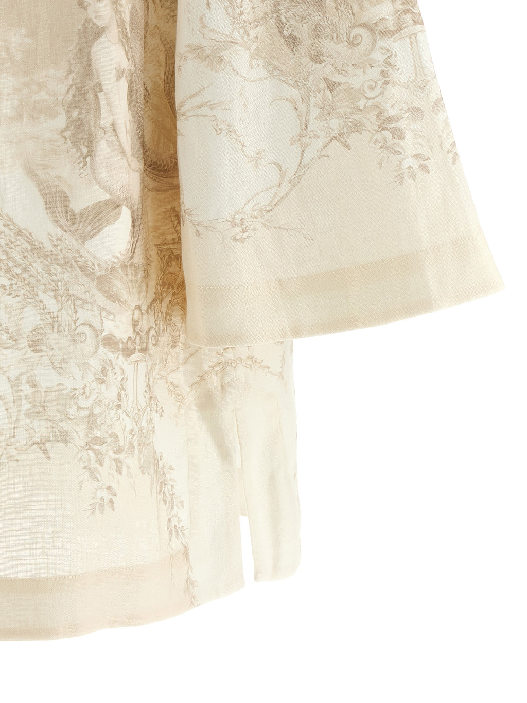 Beige Linen Short Dress