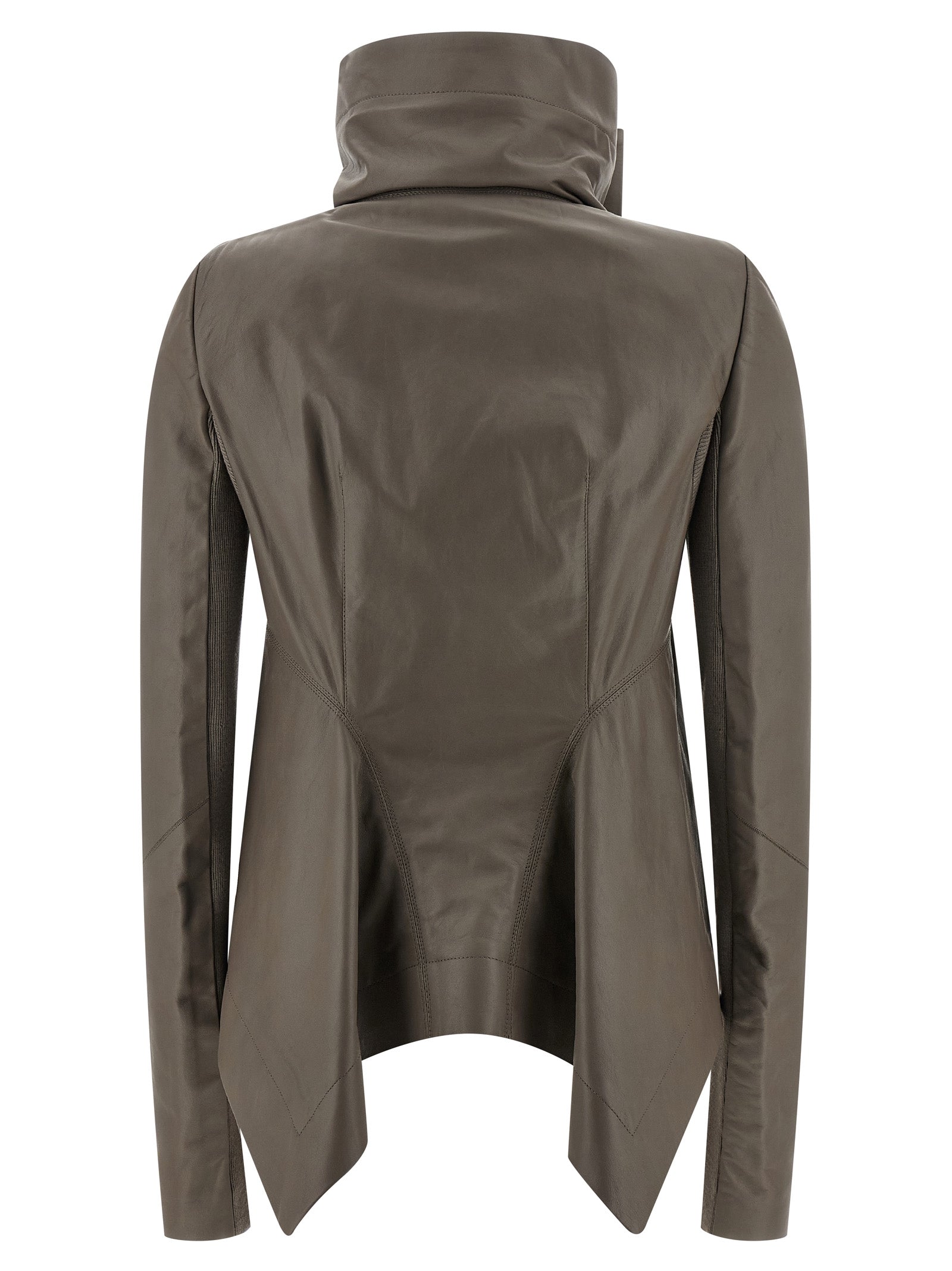 Gray Lamb Leather Leather Jacket