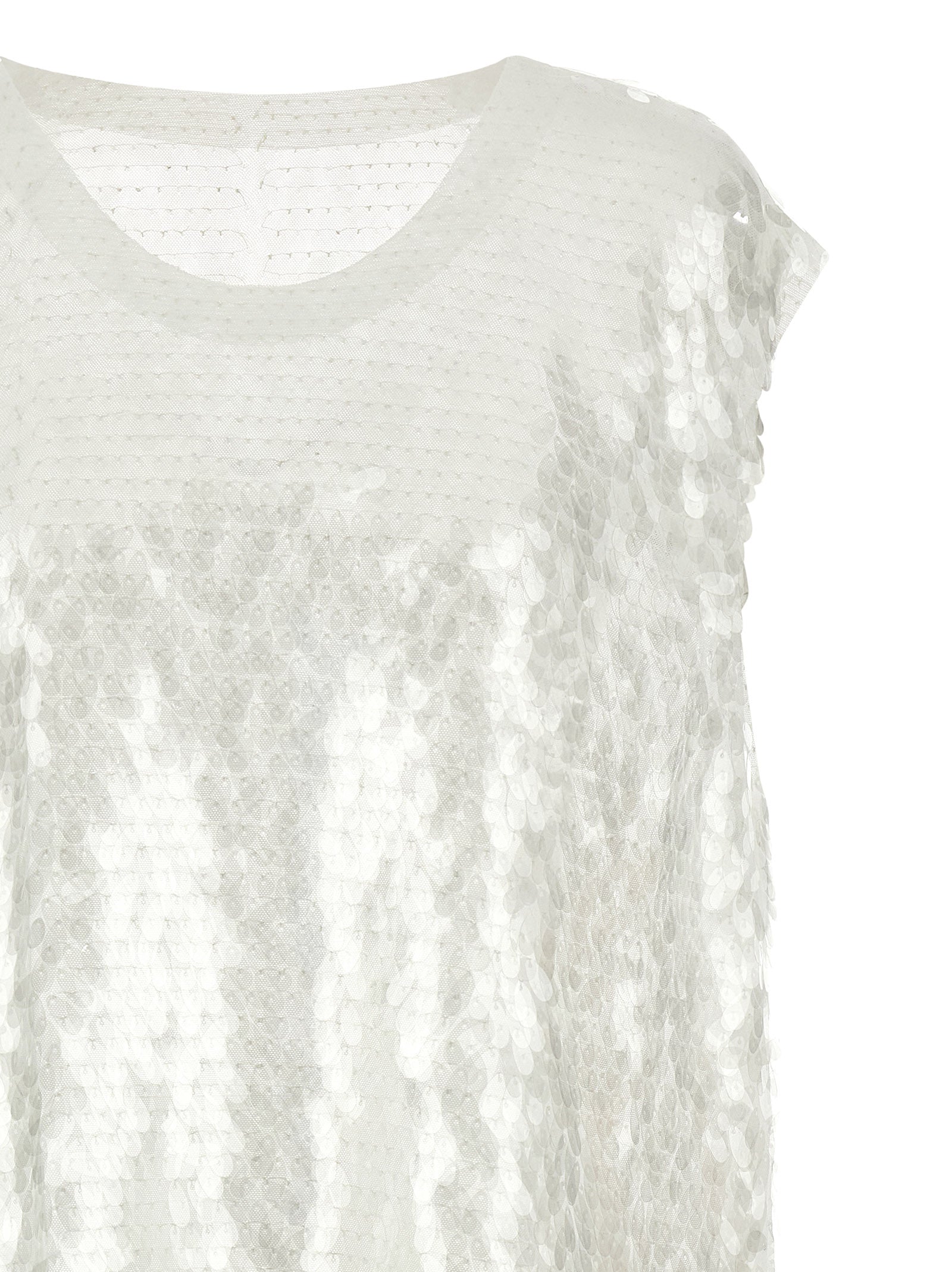 White Polyamide Tank Tops