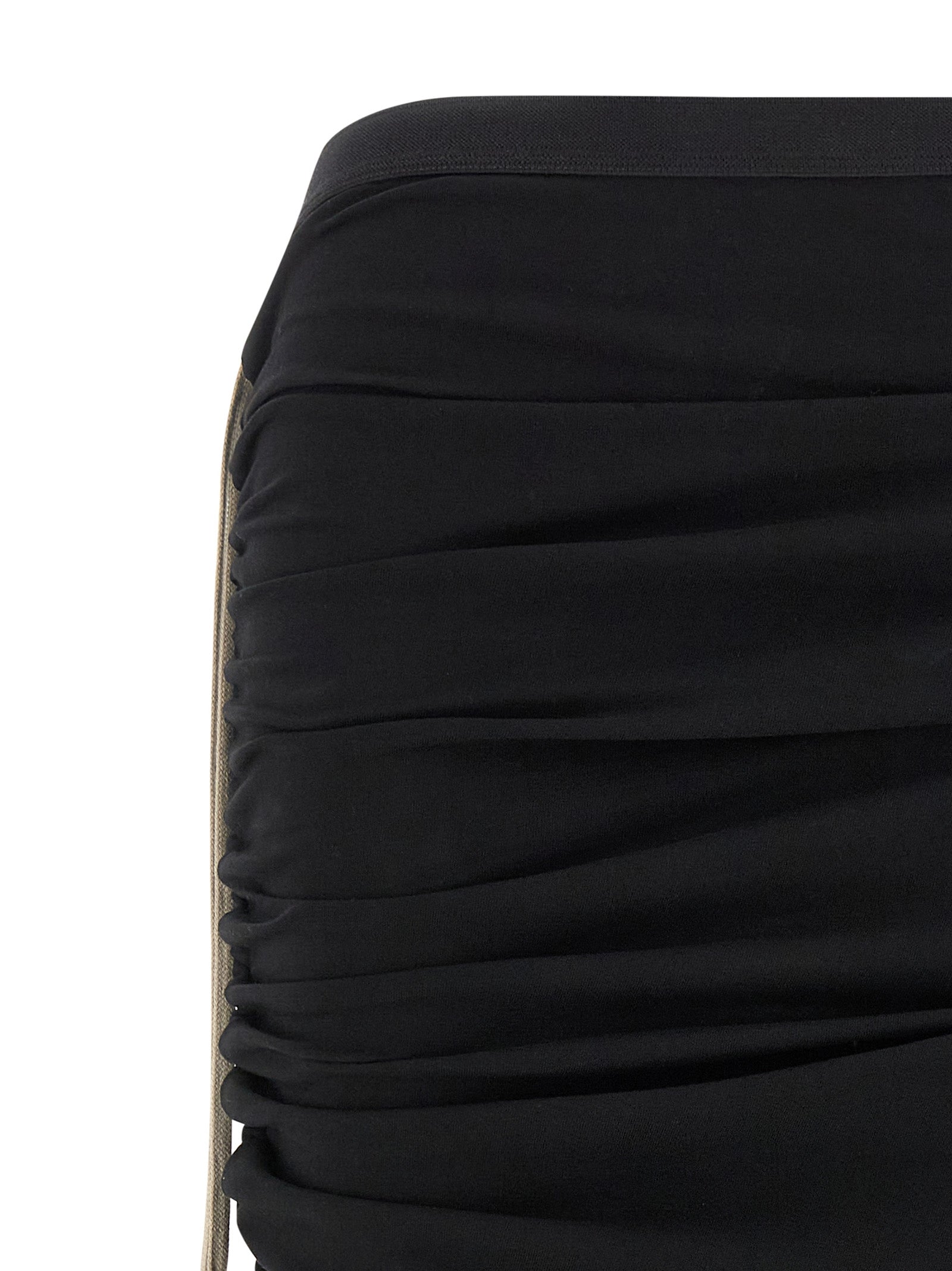 Black Cotton Midi Skirt