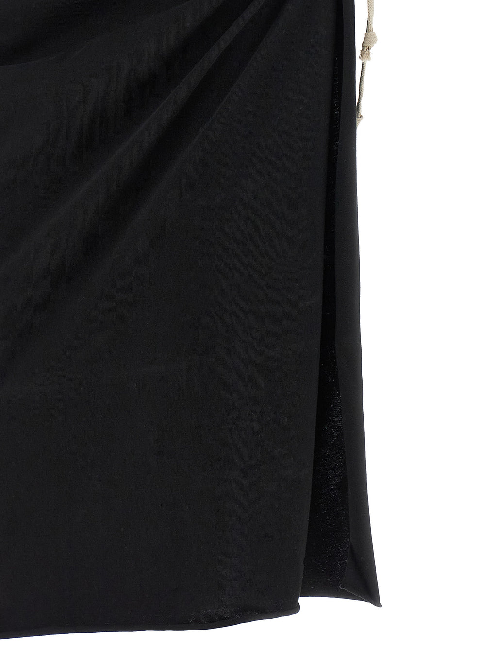 Black Cotton Midi Skirt
