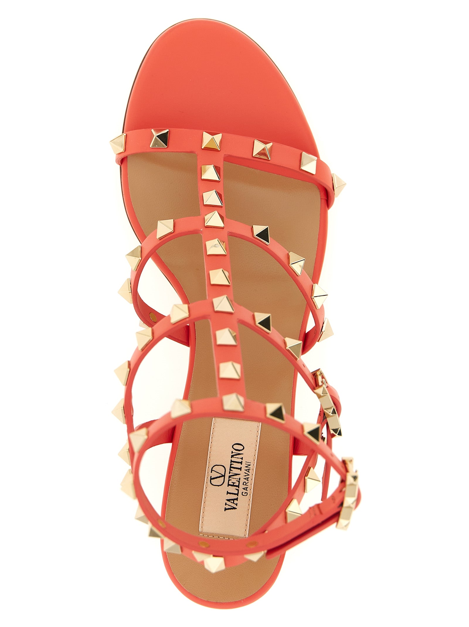 Orange Calfskin Platform Sandals