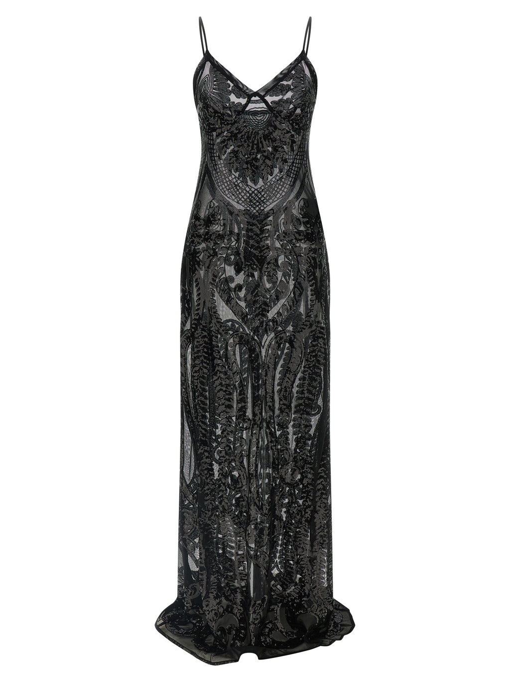 Black Polyester Long Dress
