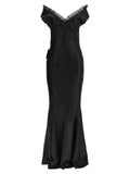 Black Polyester Long Dress