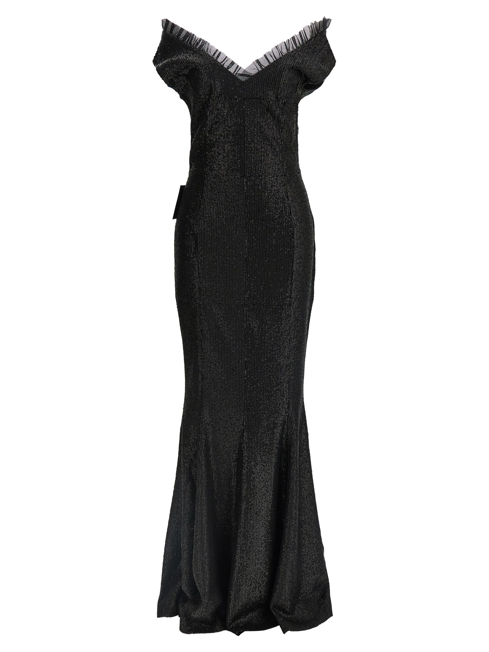 Black Polyester Long Dress