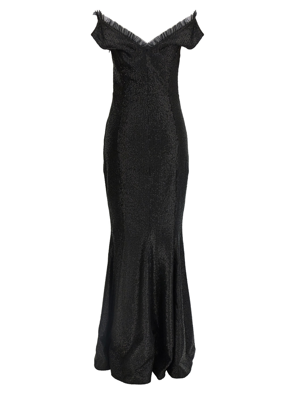 Black Polyester Long Dress