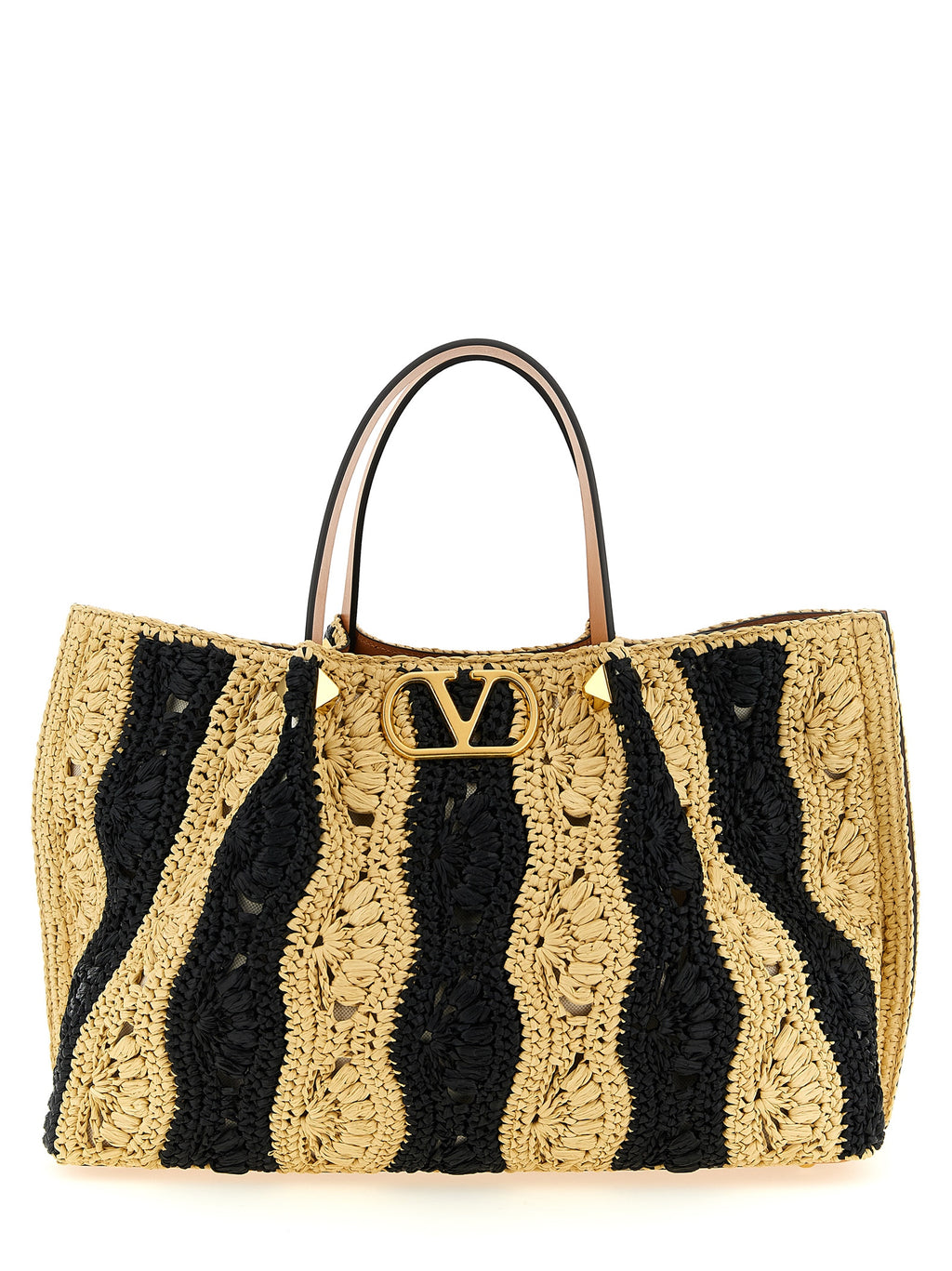 Beige Viscose Handbag