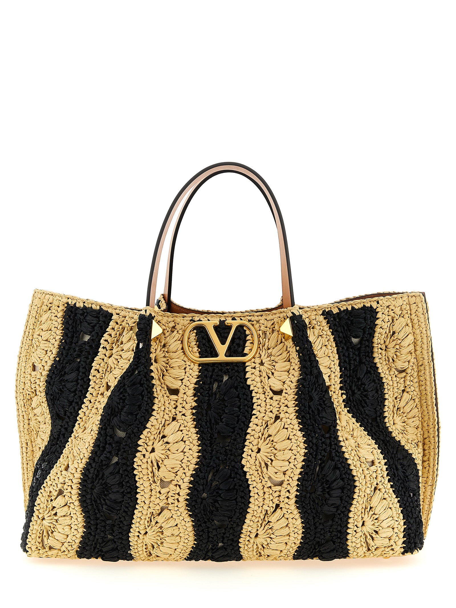 Beige Viscose Handbag