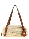 Beige Cotton Shoulder Bag