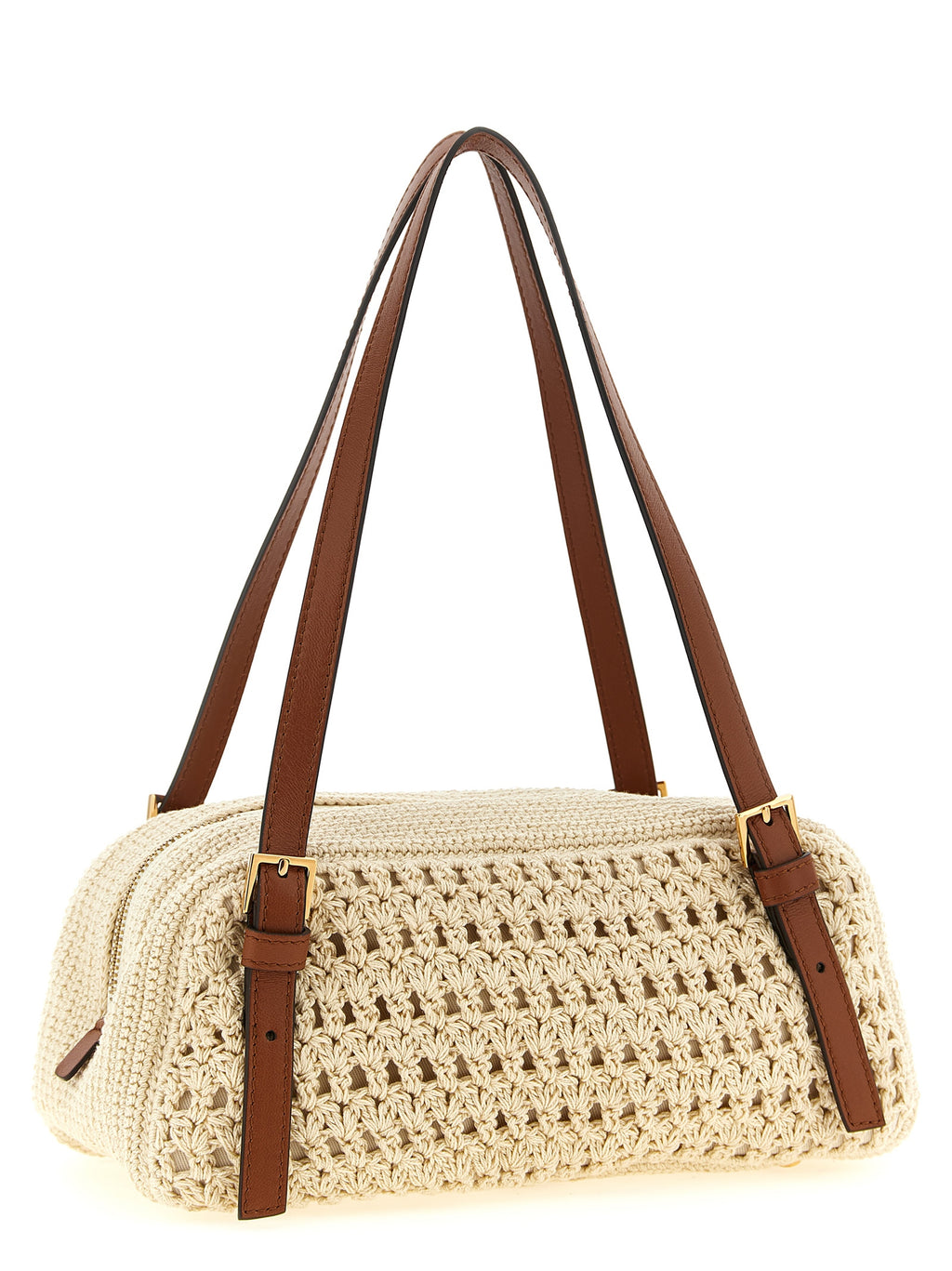 Beige Cotton Shoulder Bag
