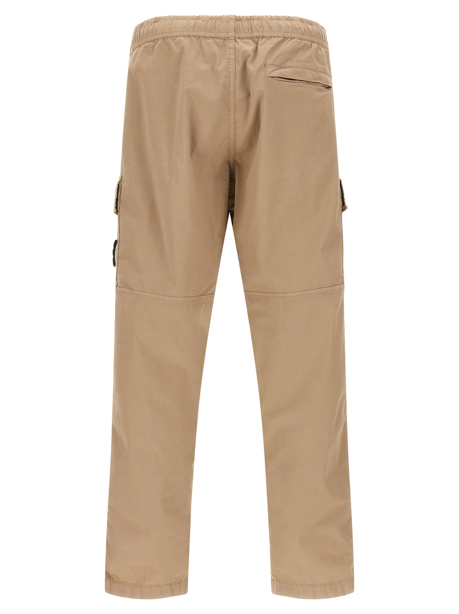 Beige Cotton Cargo Pants