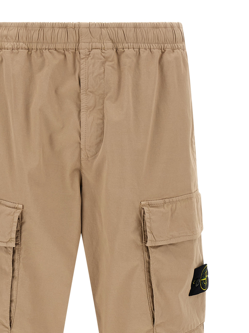 Beige Cotton Cargo Pants