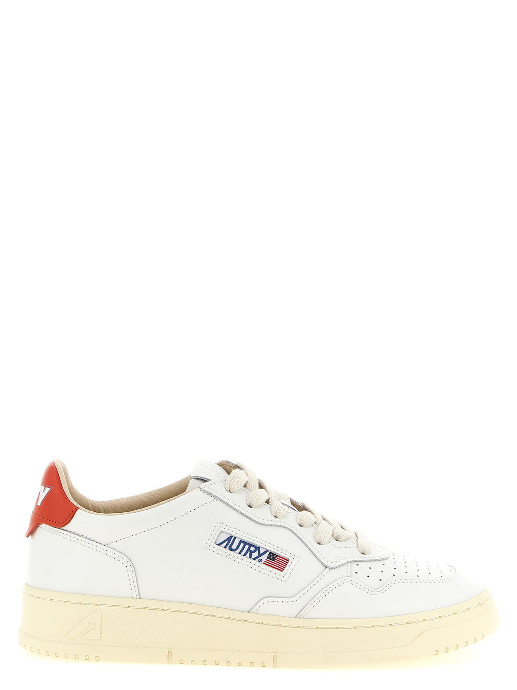 Orange Cowhide Low Top Sneakers