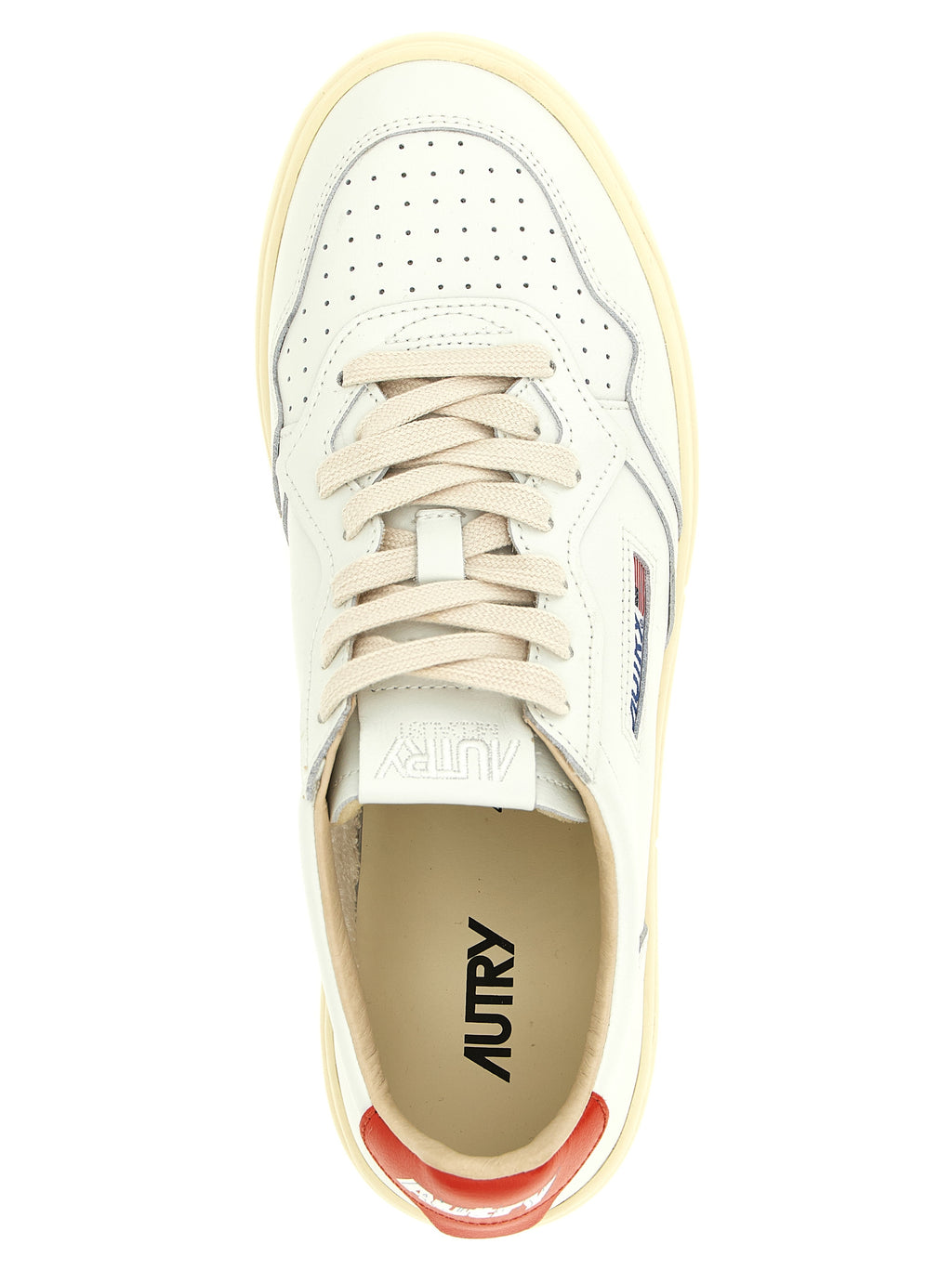 Orange Cowhide Low Top Sneakers