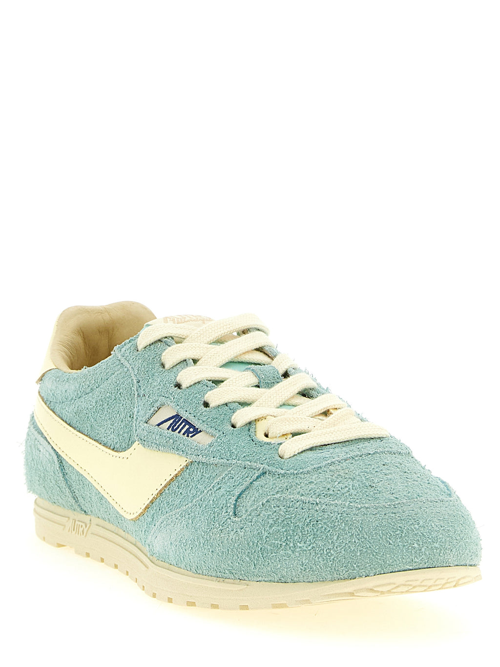 Blue Cowhide Low Top Sneakers