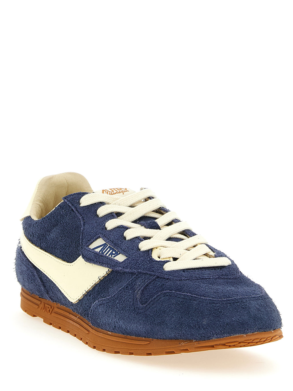 Blue Cowhide Athletic Sneakers