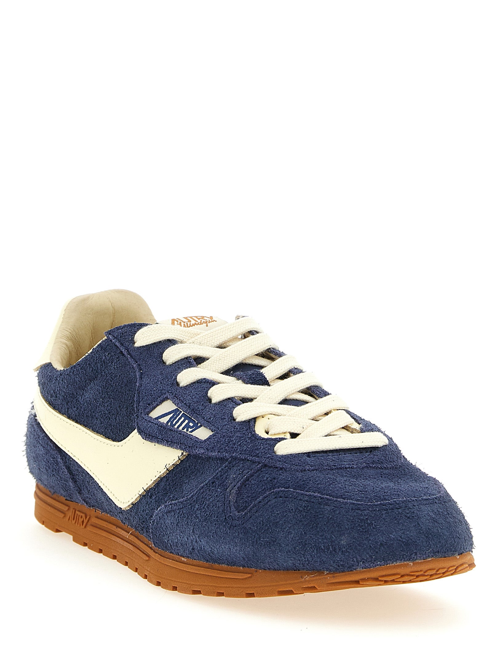 Blue Cowhide Athletic Sneakers