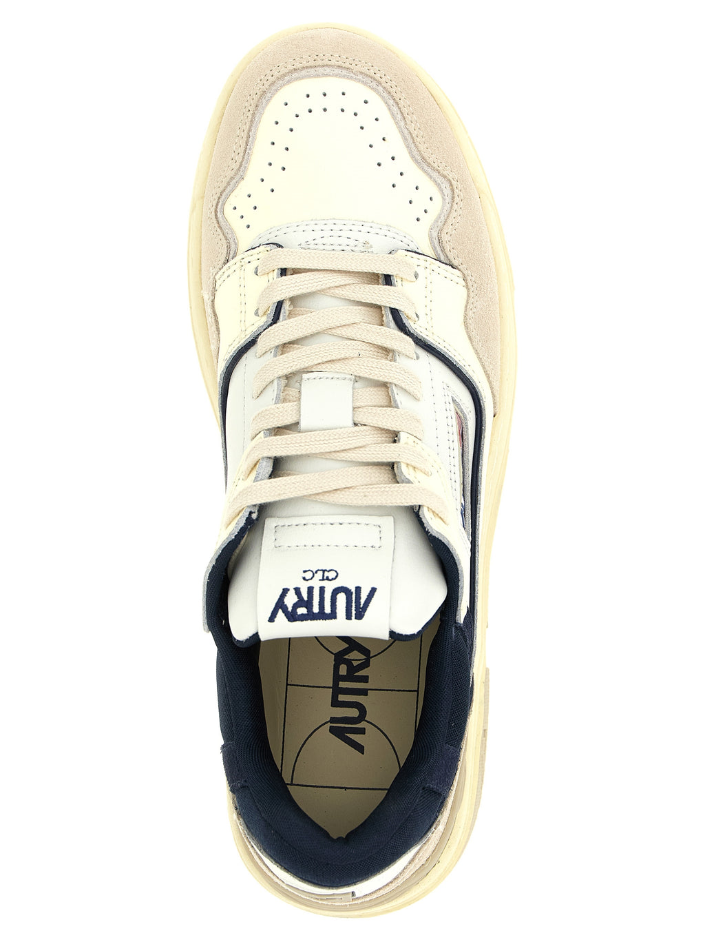 Blue Cowhide Low Top Sneakers