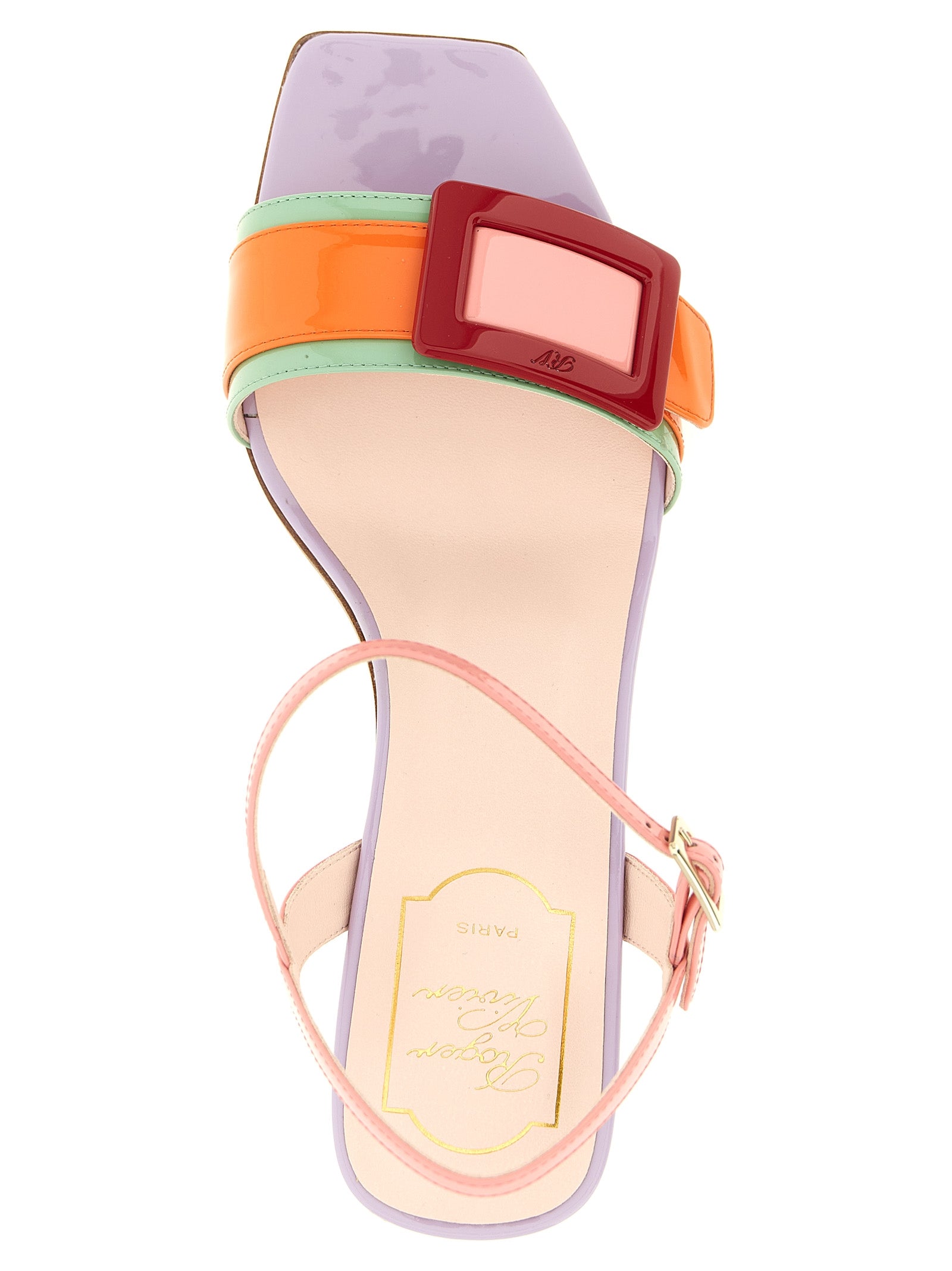 Multicolor Calfskin Stiletto Heel Sandals