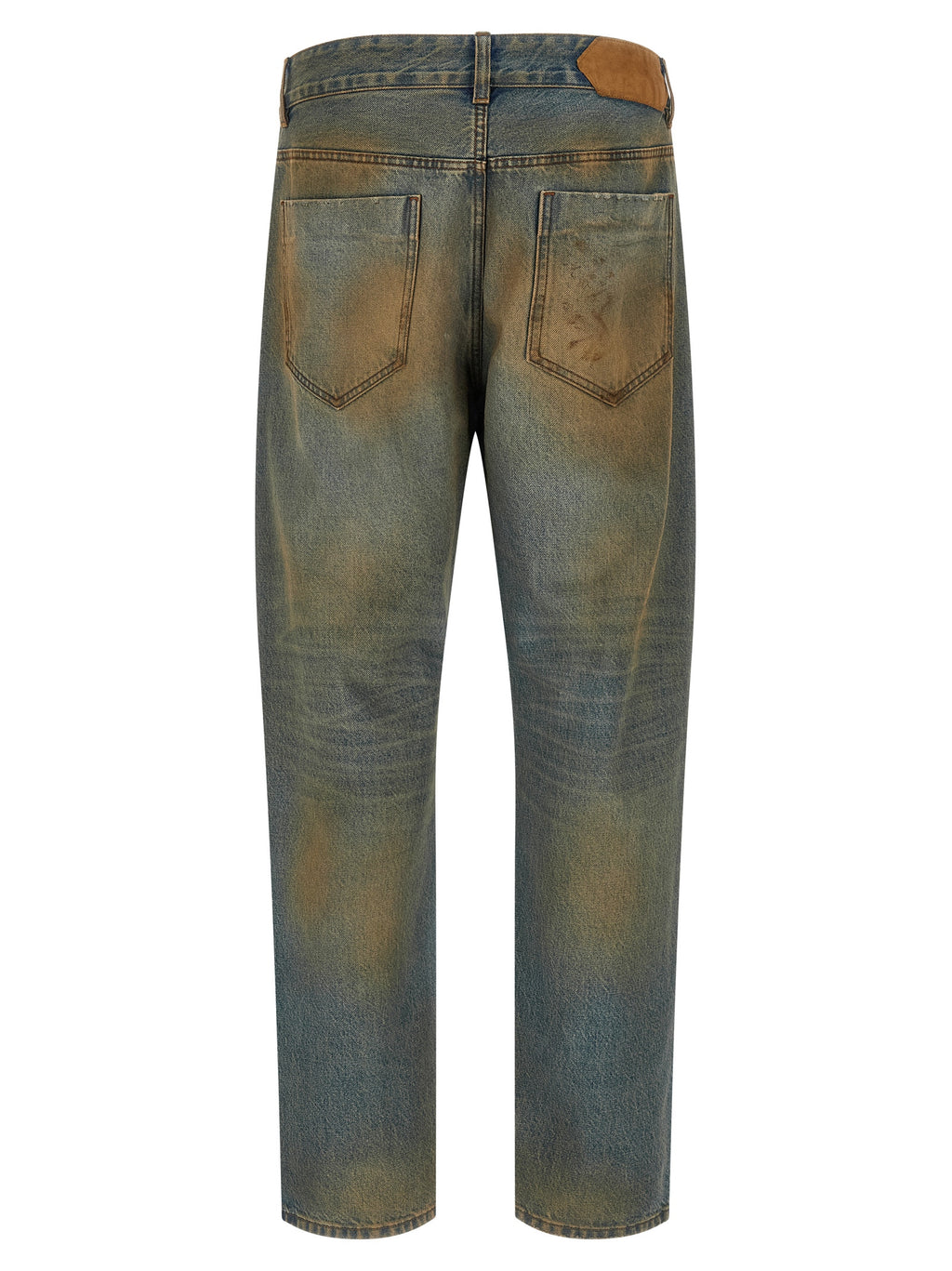 Multicolor Cotton Straight-Leg Jeans