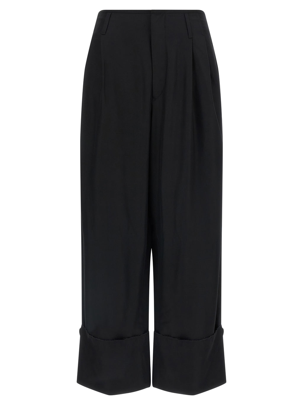 Black Viscose Casual Pants