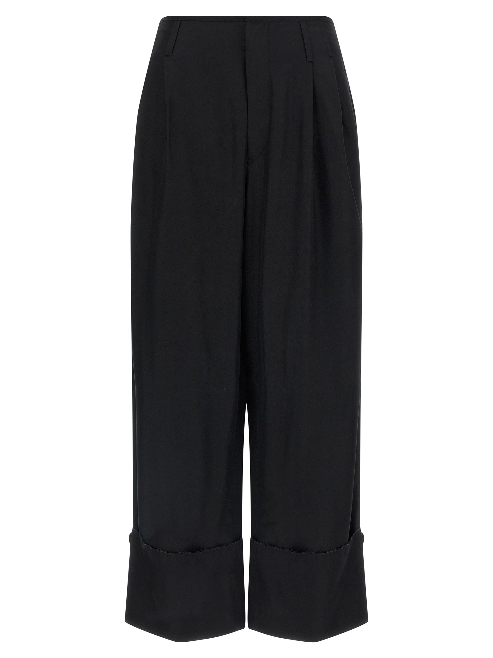 Black Viscose Casual Pants