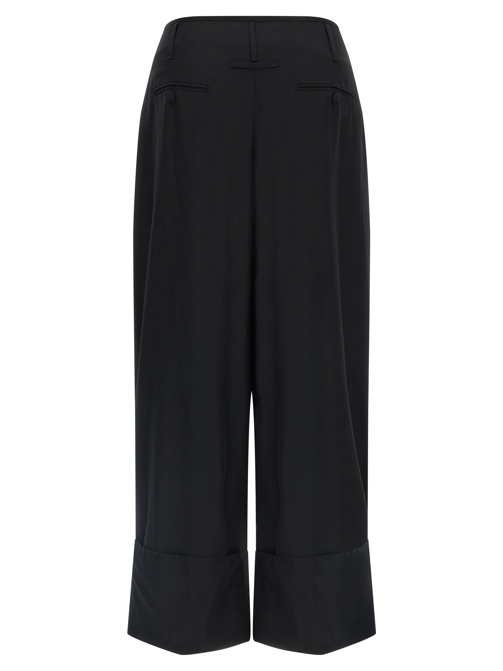 Black Viscose Casual Pants