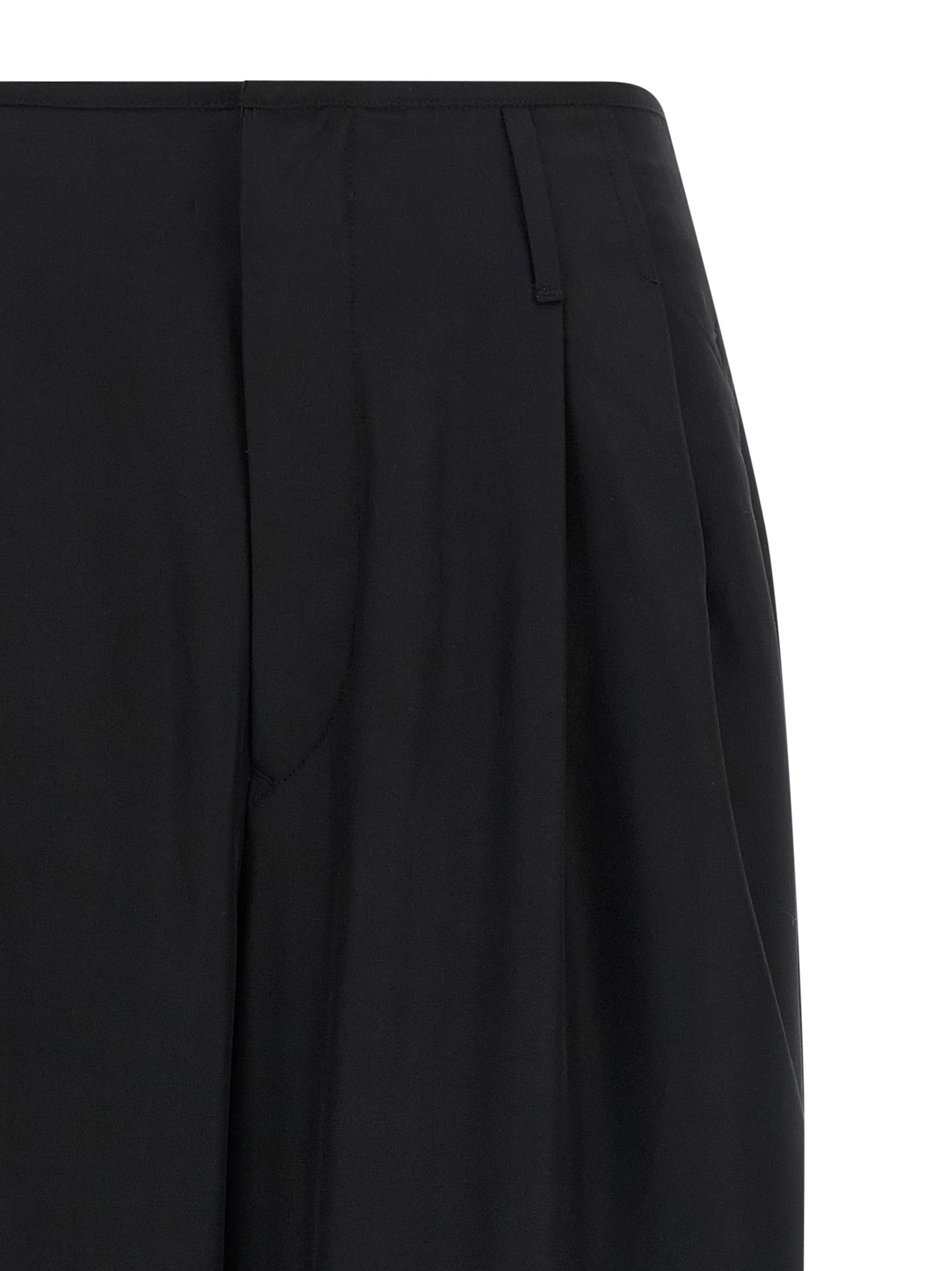 Black Viscose Casual Pants